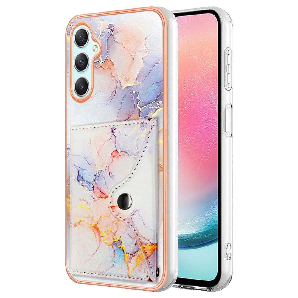 YB Leather Coating Series-9 for Samsung Galaxy A24 4G (162.1 x 77.6 x 8.3mm) IMD Phone Cover Kickstand Card Slot YB Leather Coating Series-9 for Samsung Galaxy A24 4G (162.1 x 77.6 x 8.3mm) IMD Phone Cover Kickstand Card Slot